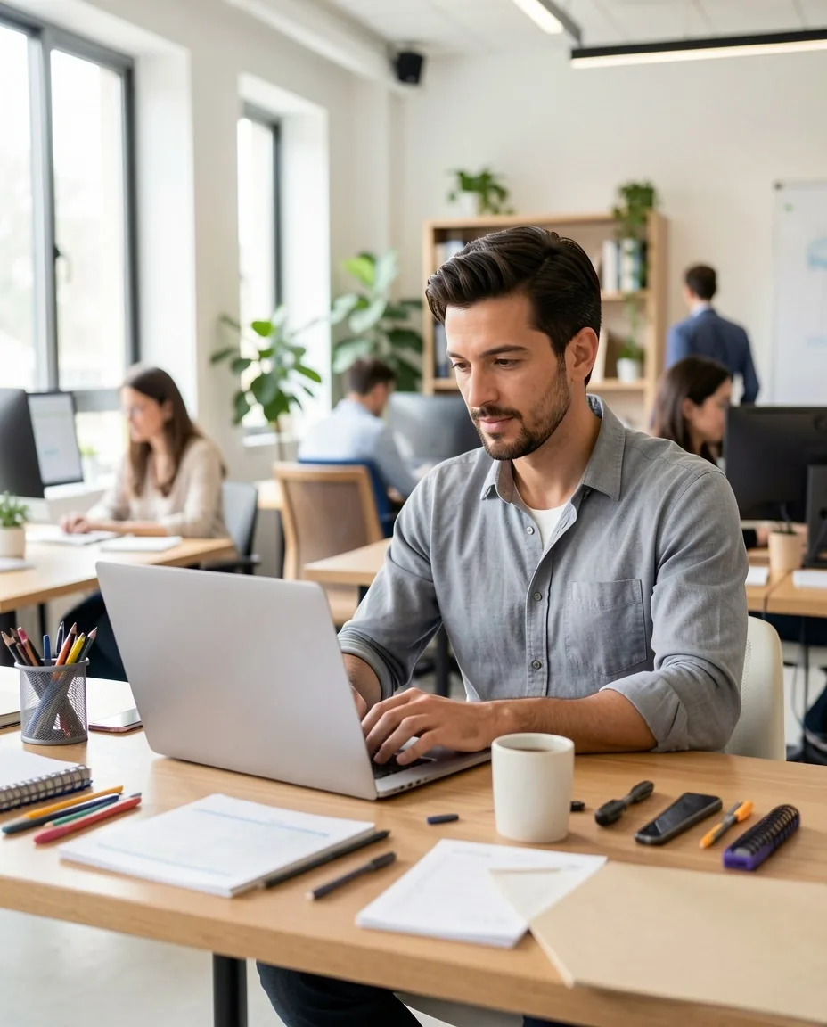 Emprendedor trabajando